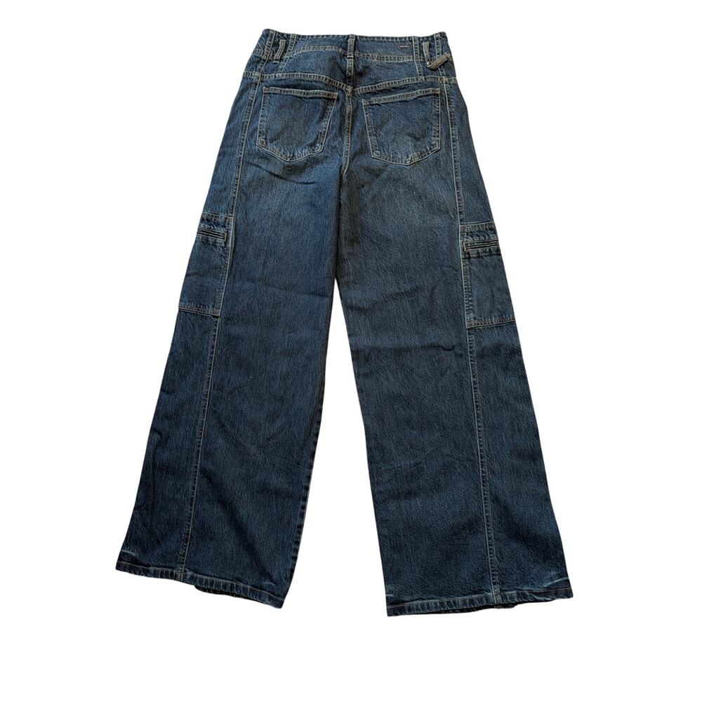 Habitual Women's Wide Leg Cargo Blue Denim Utility Pocket Jeans Size 12/31 - Picture 2 of 12